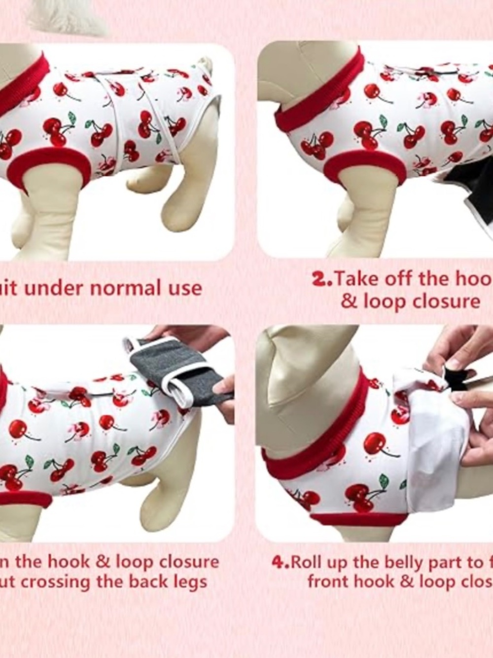 Dog Recovery Suit Small Cherry Print Surgery Onesie NWOT - Picture 13 of 16